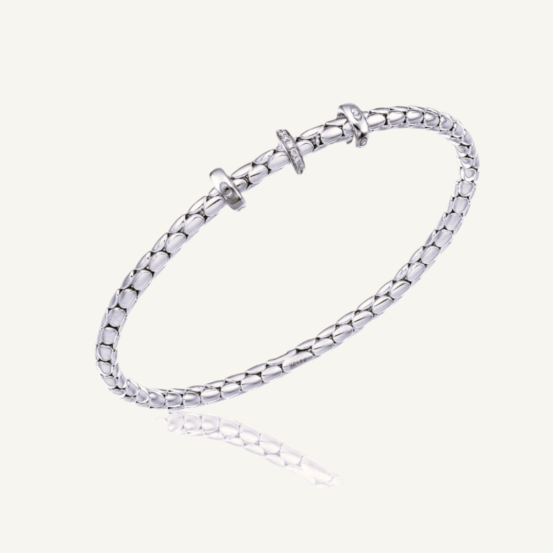 white gold stretch bracelet from chimento
