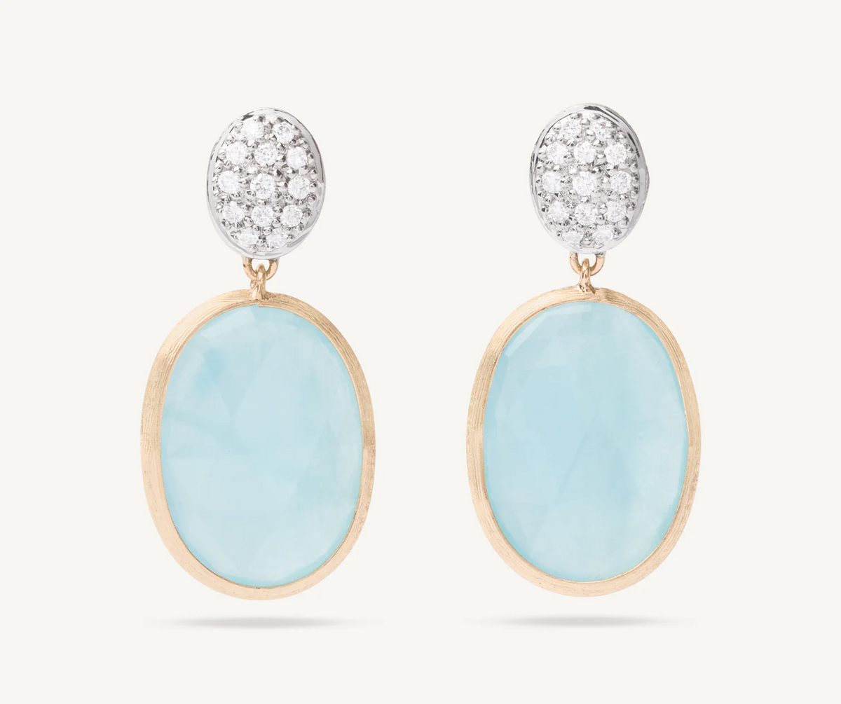 Marco Bicego Siviglia Aquamarine and Diamond 18k Gold Earrings - Orsini Jewellers