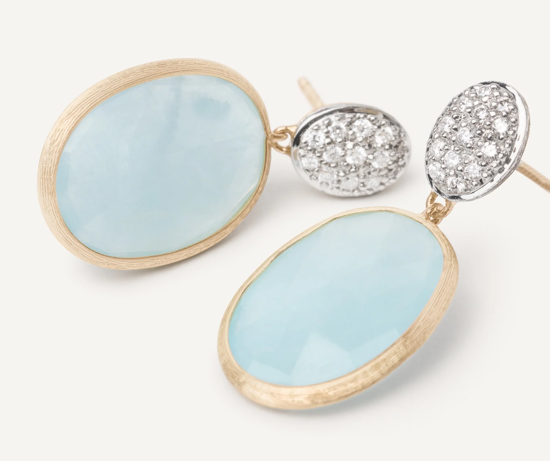 Marco Bicego Siviglia Aquamarine and Diamond 18k Gold Earrings - Orsini Jewellers