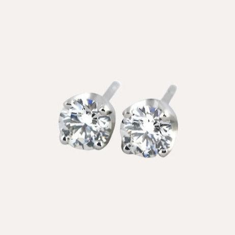 diamond stud earrings white gold