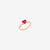 DoDo Heart Ring in 9K Rose Gold and Synthetic Ruby and Diamonds - Orsini Jewellers