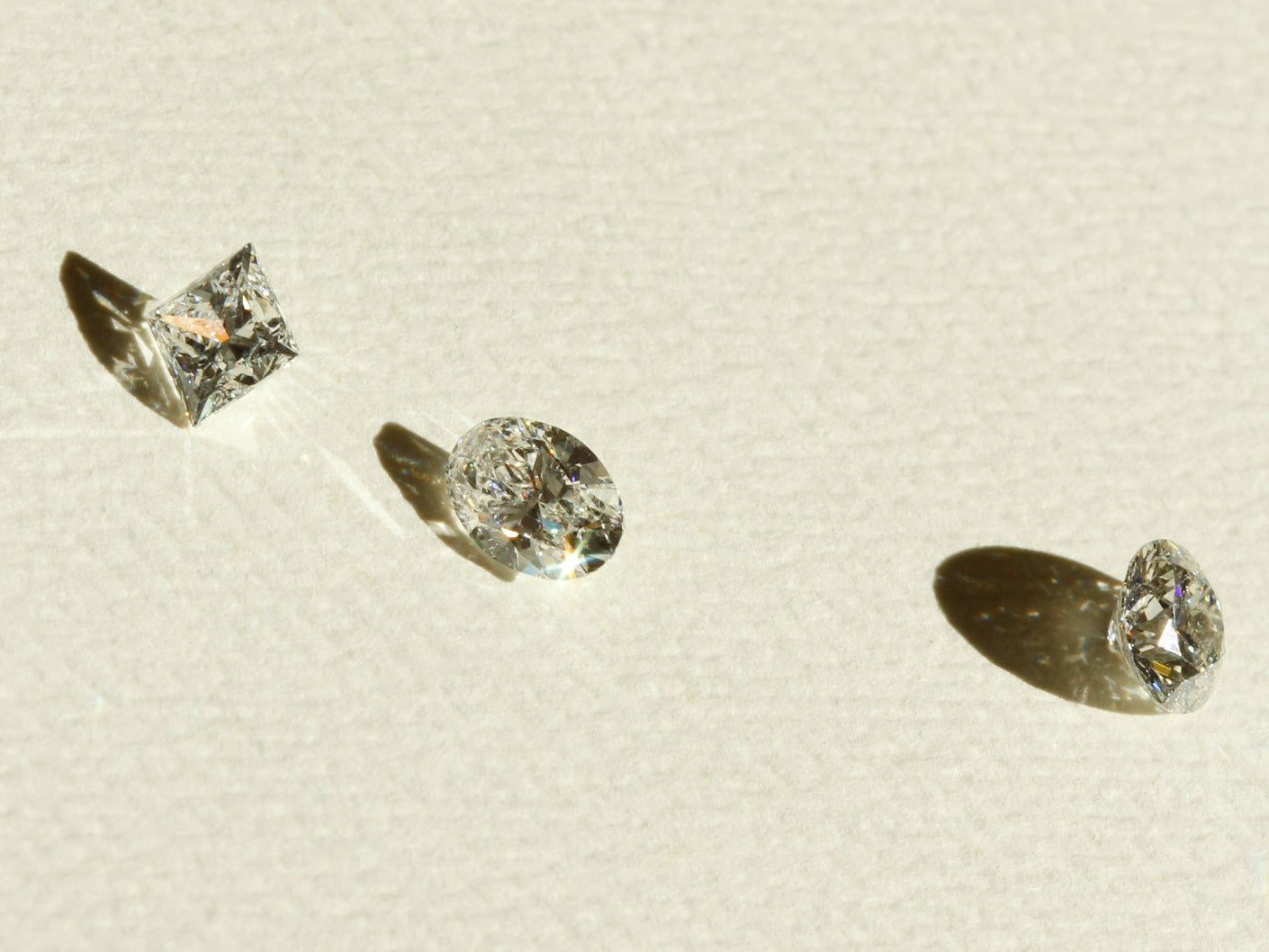 Image of diamonds taken in natural light for jewellery repairs page at Orsini Fine Jewellery 