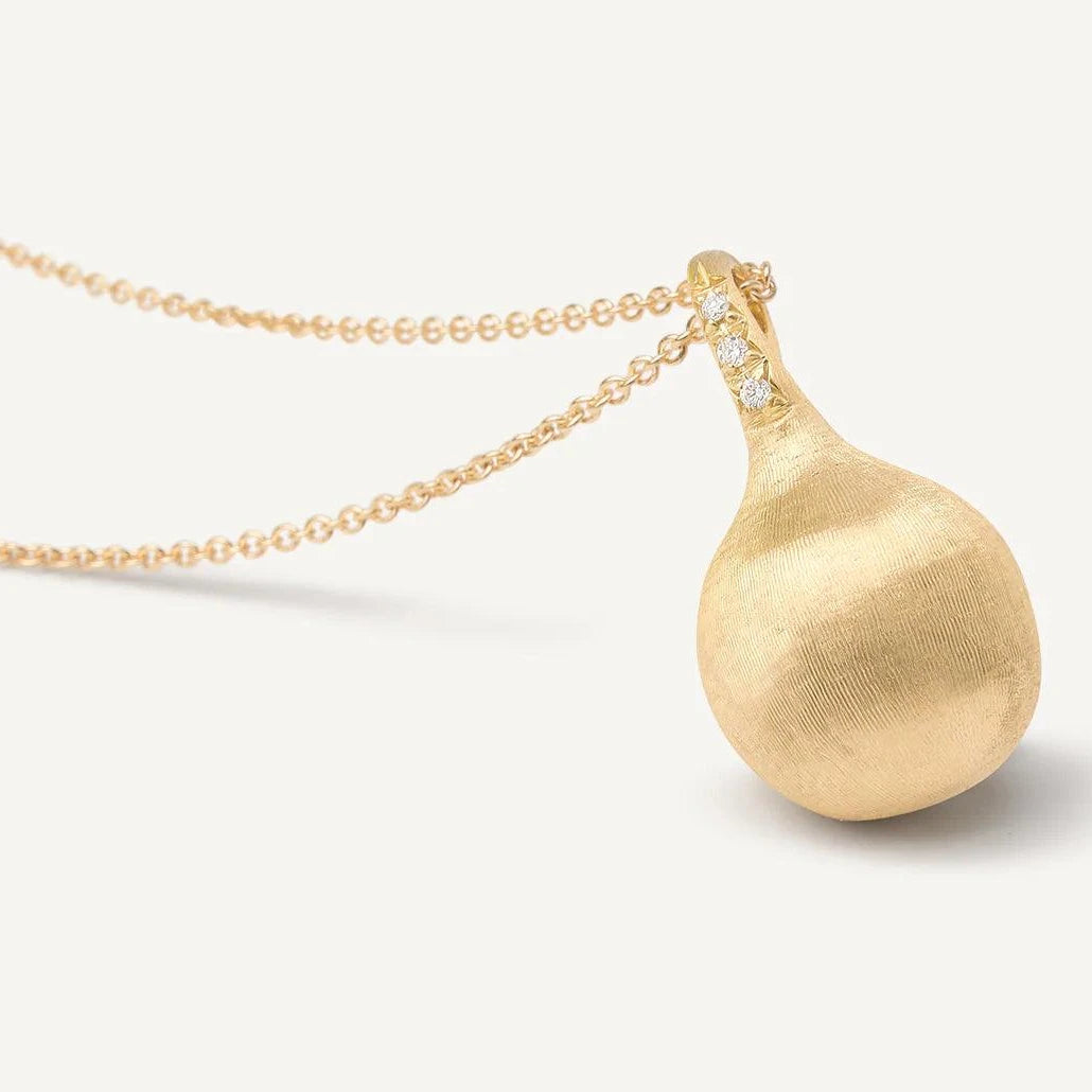 Marco Bicego Africa 18k Gold Diamond Studded Boule Necklace - Orsini Jewellers