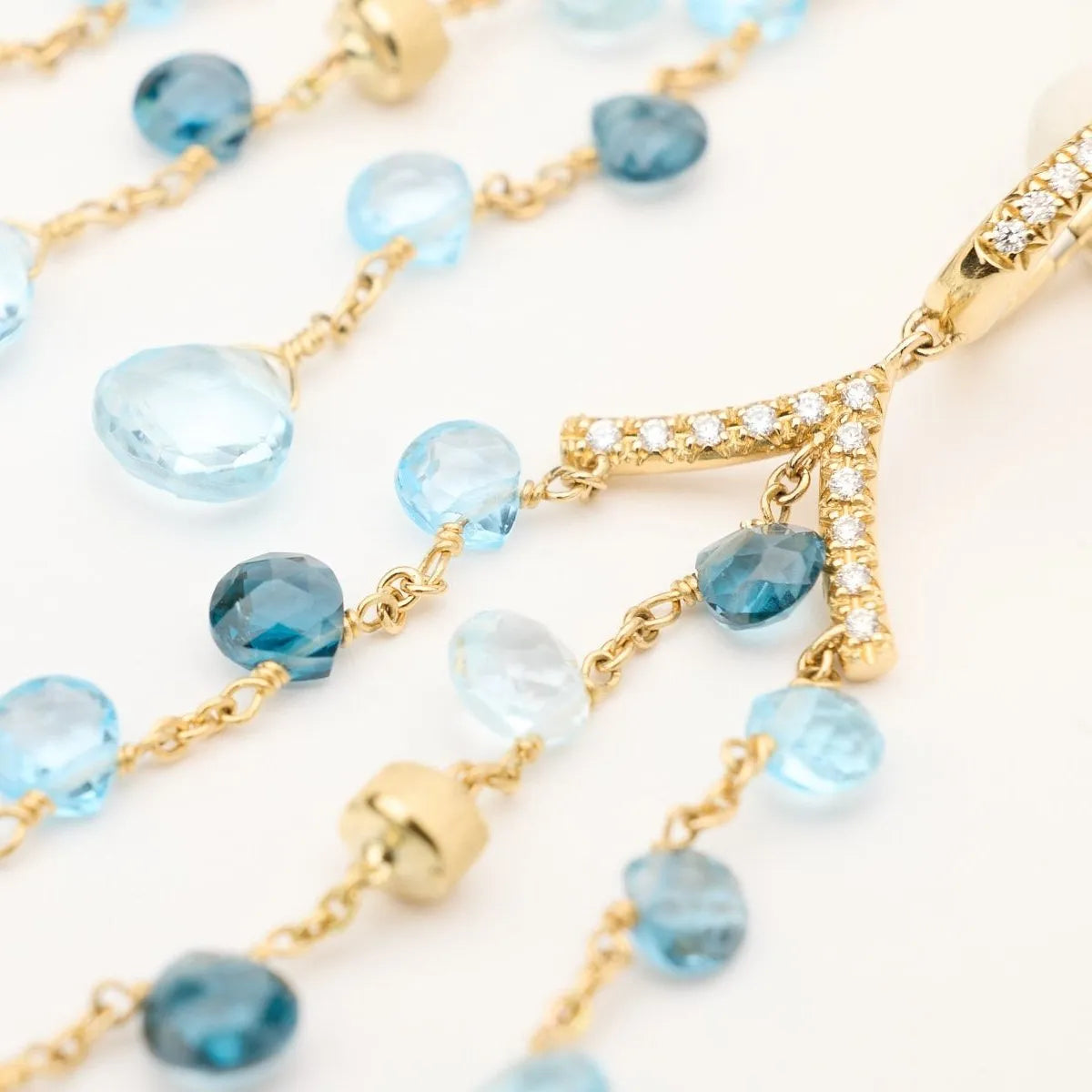 Marco Bicego Paradise Blue Topaz Gemstone and diamond Drop Earrings - Orsini Jewellers