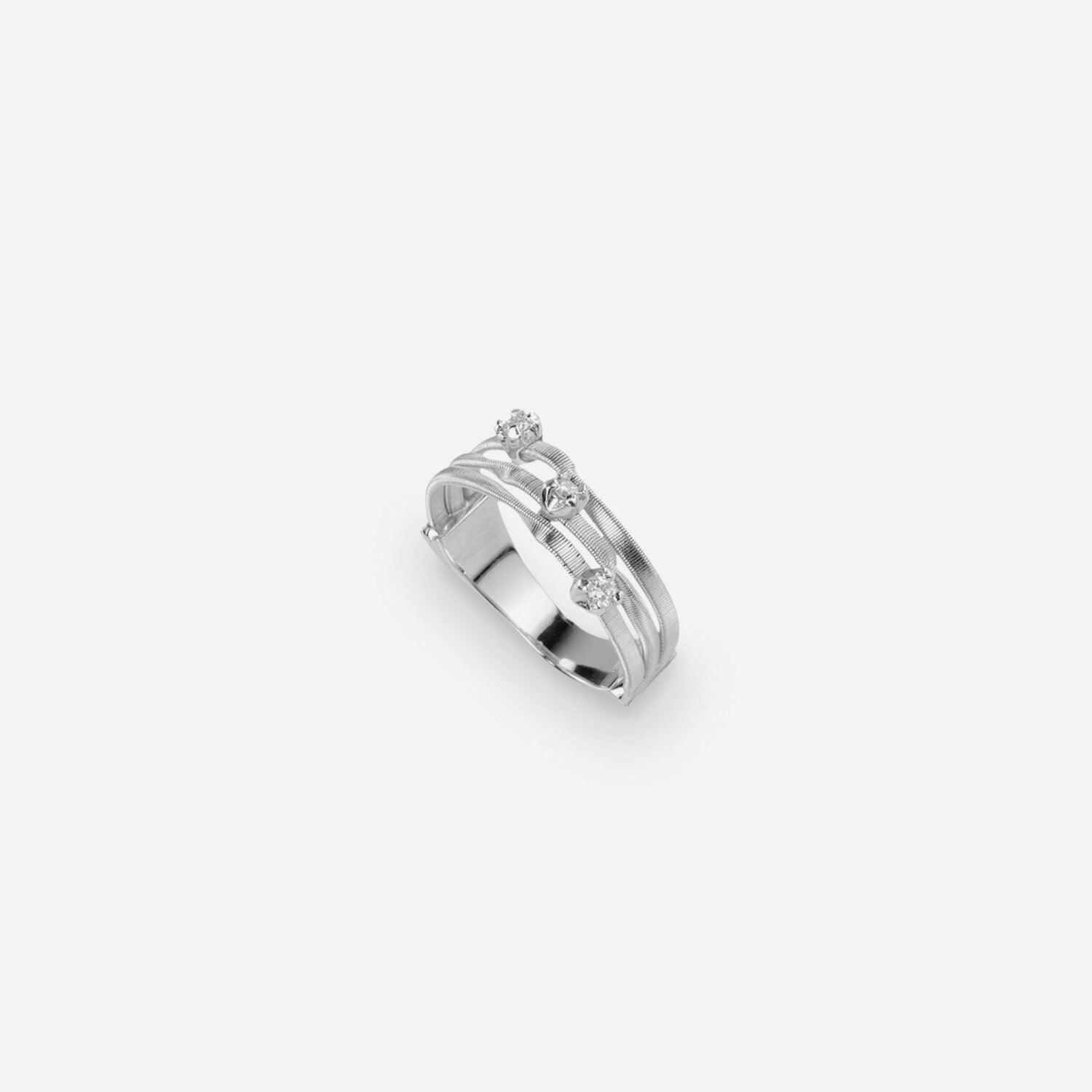 Marco Bicego Marrakech 18k Gold Diamond Ring 3 Strand mini AG272 B W