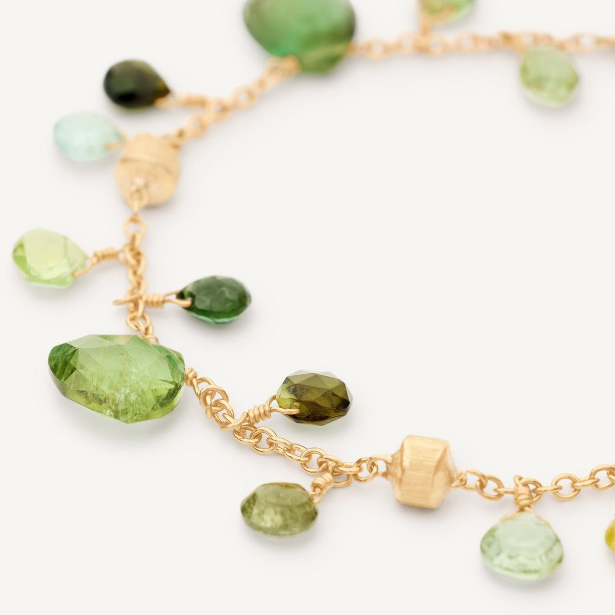 Marco Bicego Paradise Green Tourmaline Gemstone Bracelet in 18k Gold - Orsini Jewellers