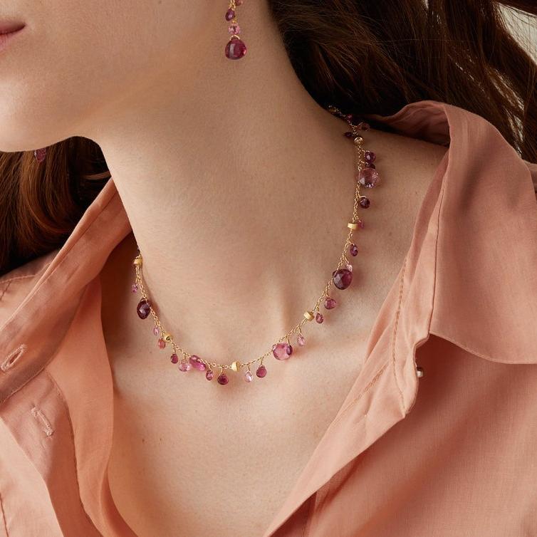Marco Bicego Paradise Pink Tourmaline Gemstone Necklace - Orsini Jewellers