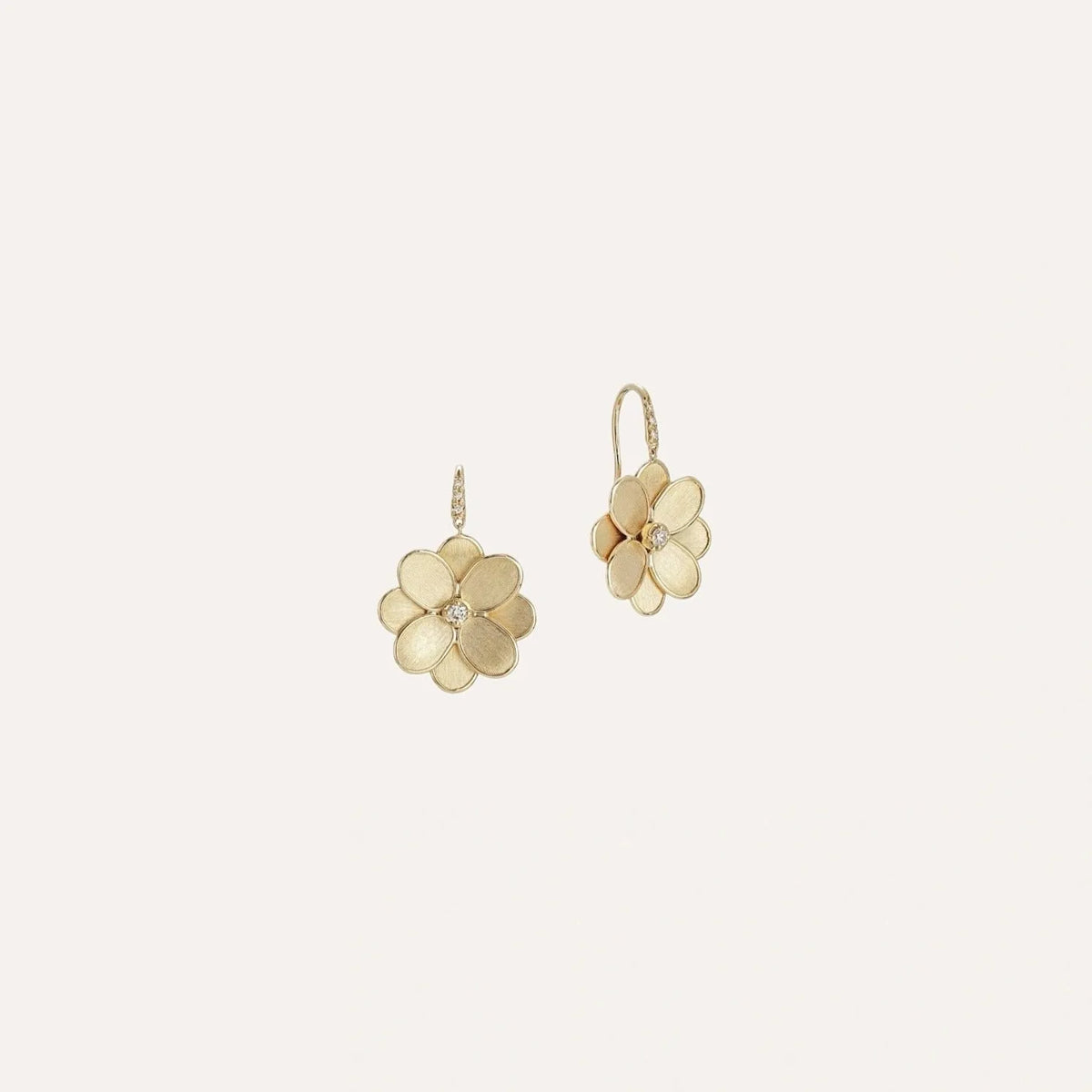 Marco Bicego Petali 18k Gold Diamond French Hook Earrings - Orsini Jewellers