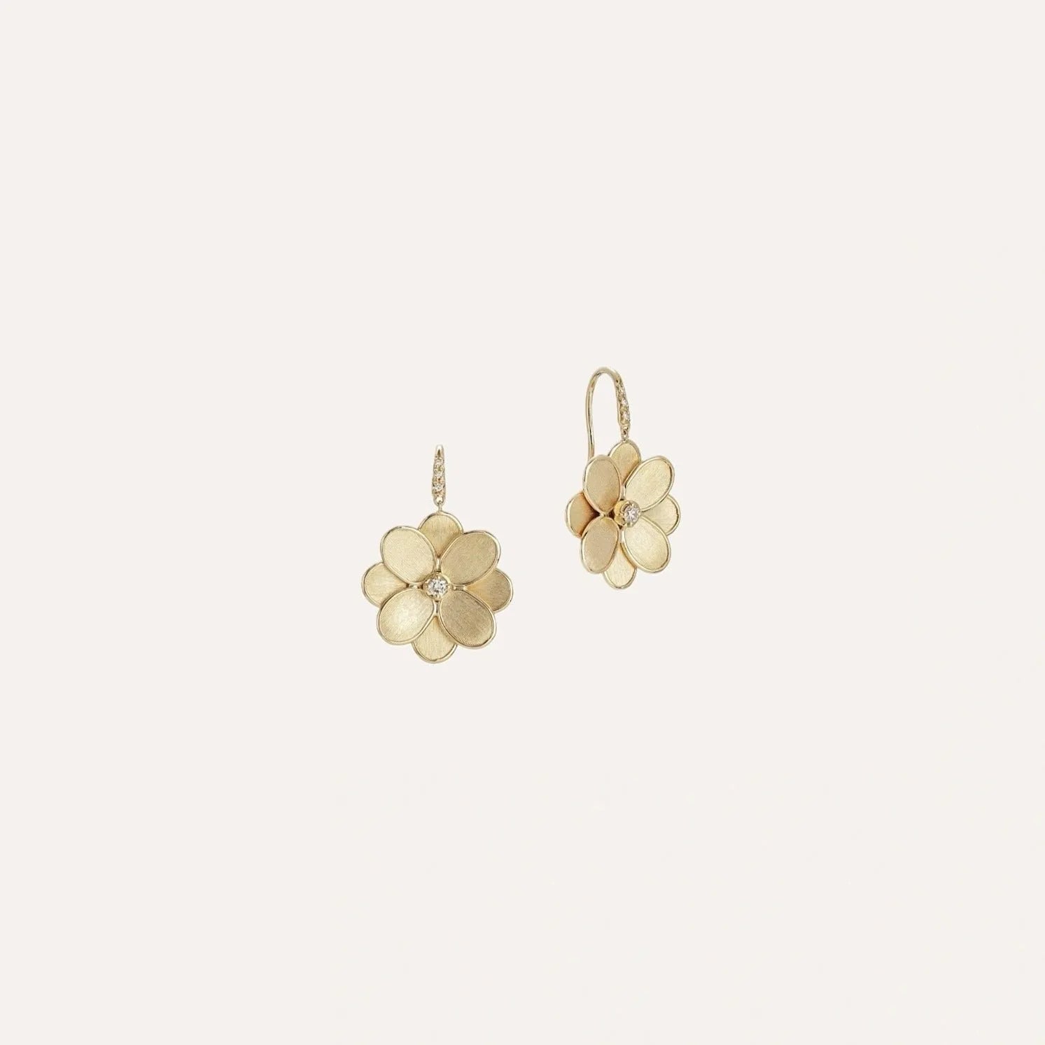 Marco Bicego Petali 18k Gold Diamond French Hook Earrings - Orsini Jewellers