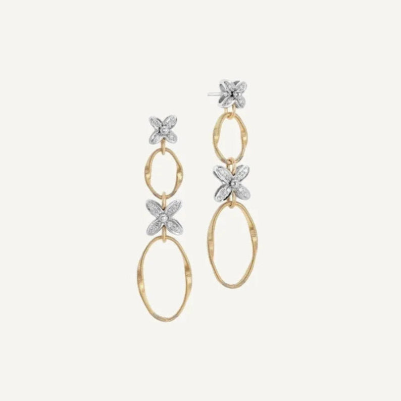 Marco Biecgo Marrakech Onde Drop Earrings Diamonds 18k Gold Flora - Orsini Jewellers