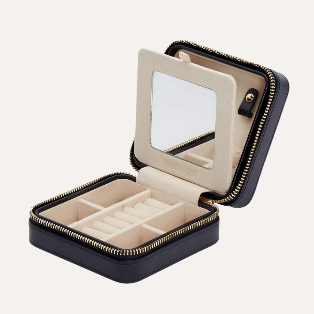 Maria Navy Small Zip Jewellery Travel Case - Orsini Jewellers