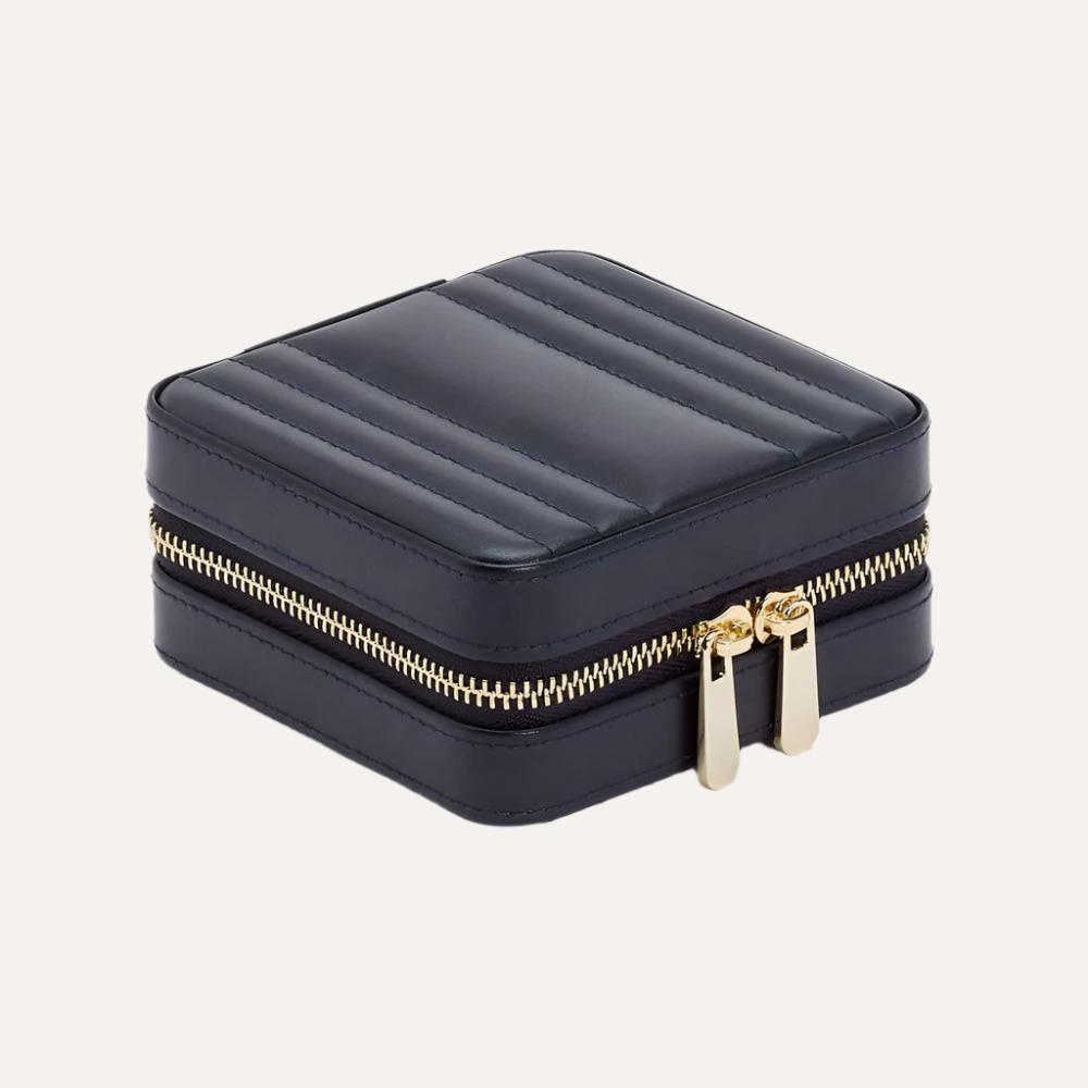 Maria Navy Small Zip Jewellery Travel Case - Orsini Jewellers