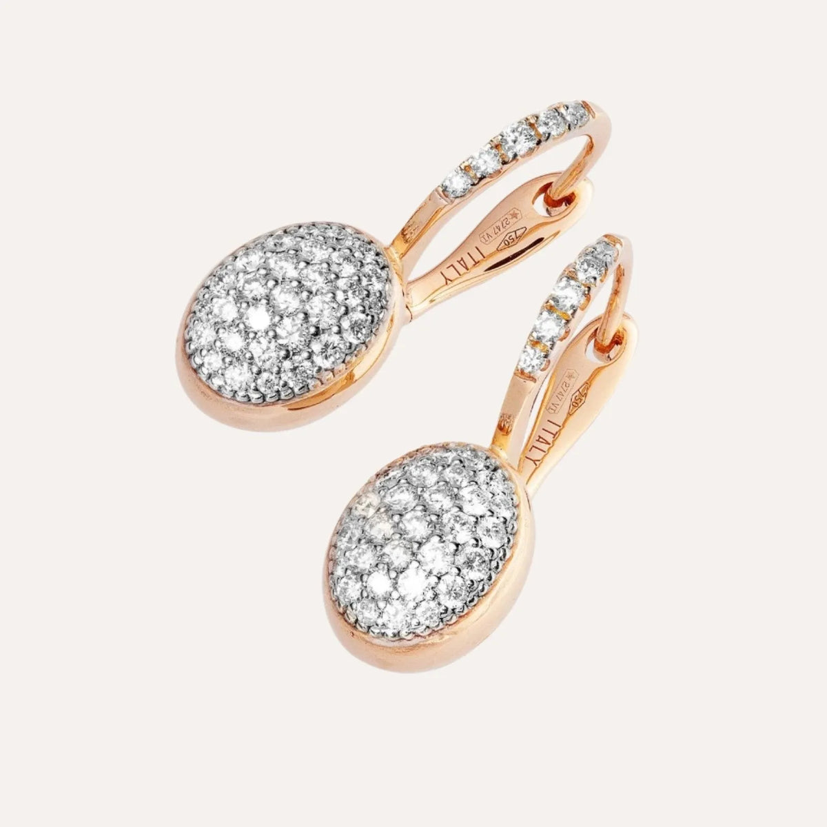 Nanis Ciliegine Rose Gold Boules Earrings with Diamonds Small - Orsini Jewellers