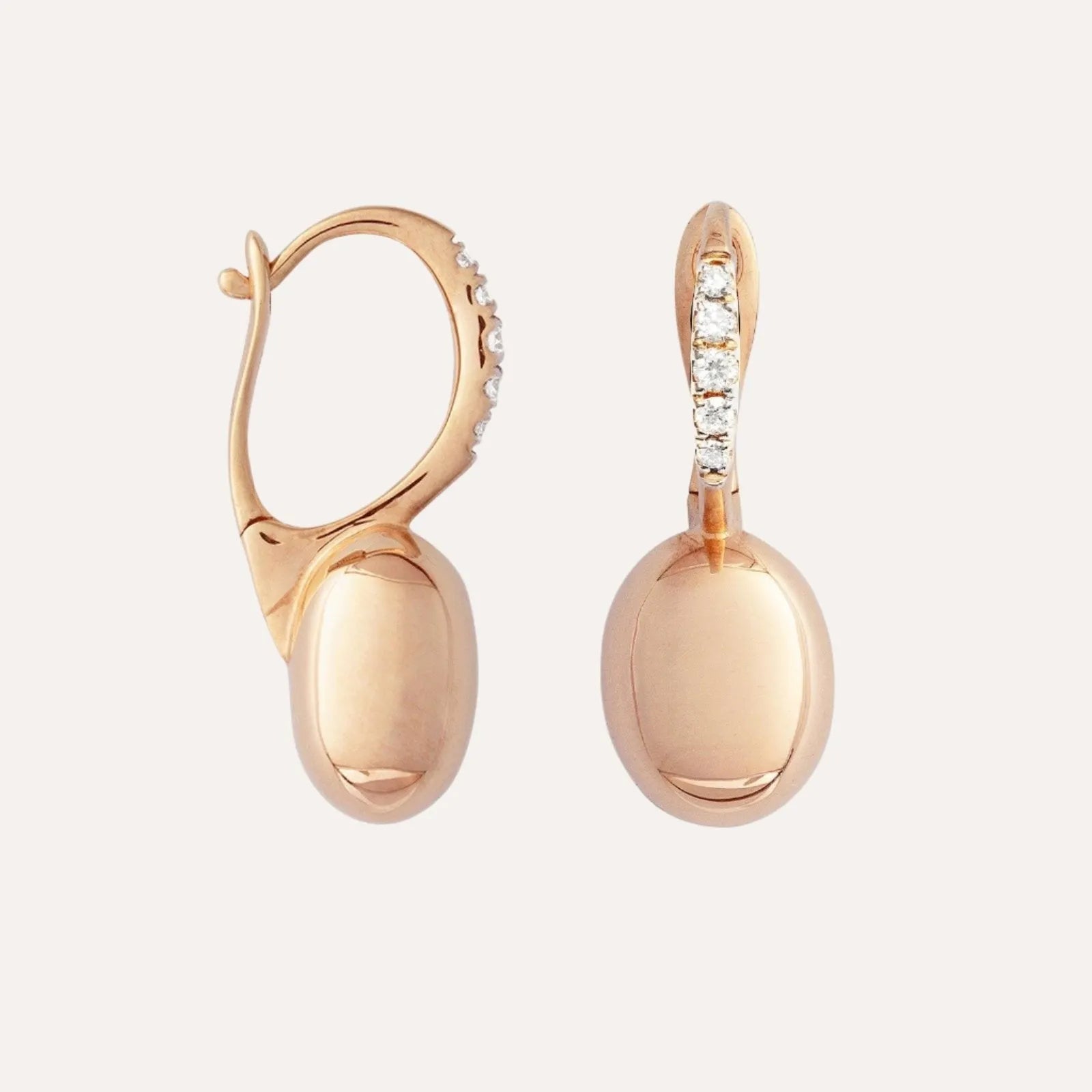 Nanis Ciliegine Rose Gold Boules Earrings with Diamonds Small - Orsini Jewellers