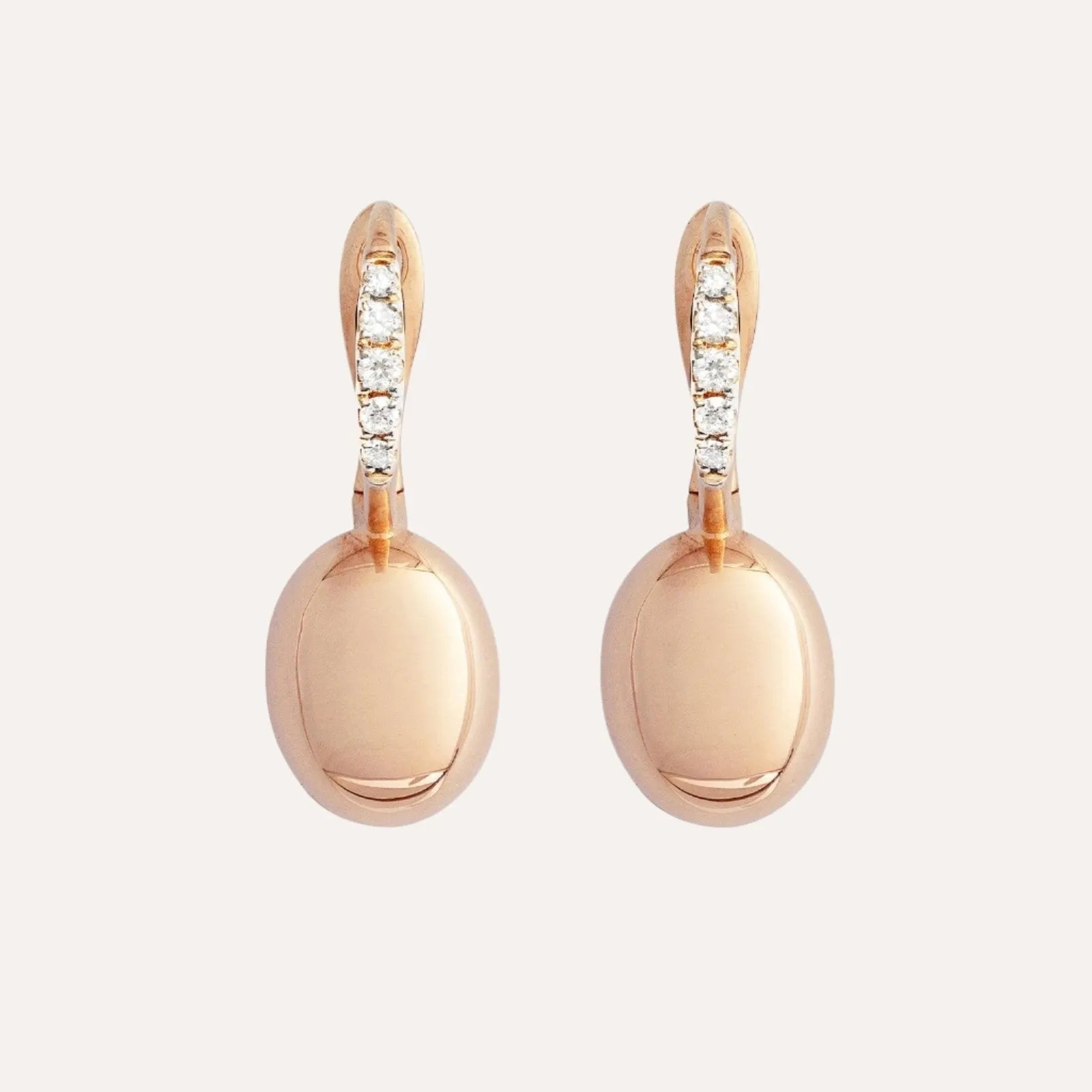 Nanis Ciliegine Rose Gold Boules Earrings with Diamonds Small - Orsini Jewellers