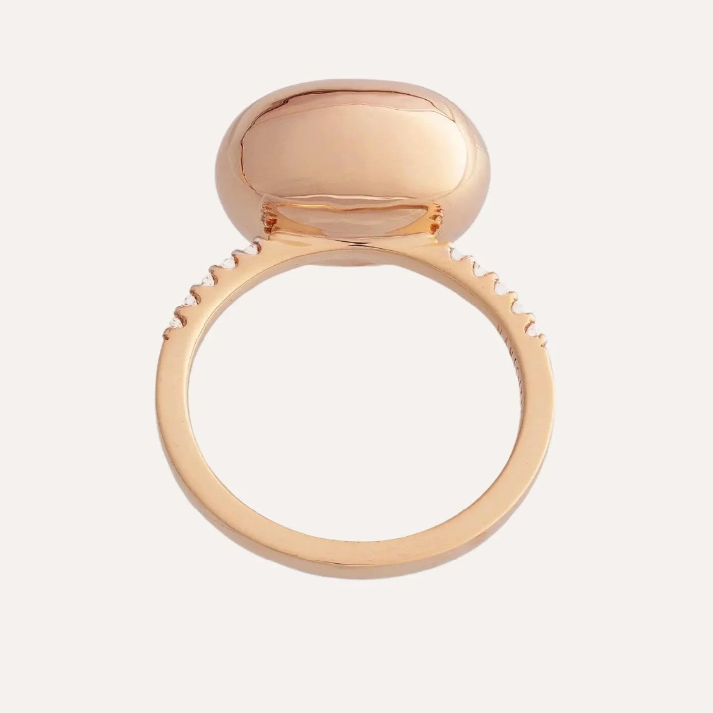 Nanis Elite Rose Gold Boule and Diamonds Pavé Ring (Large) - Orsini Jewellers