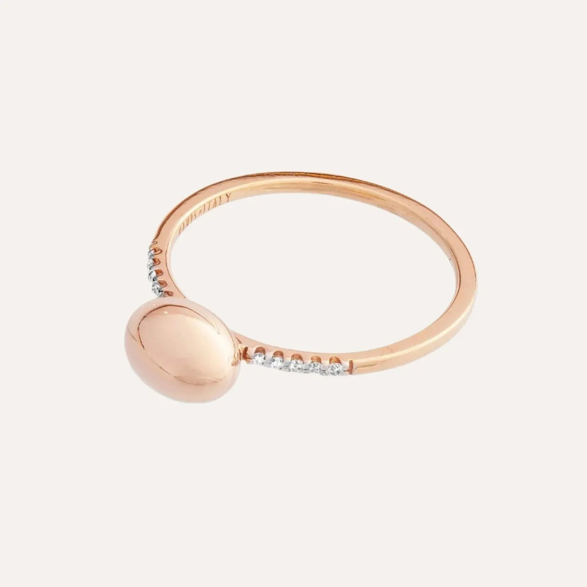Nanis Elite Rose Gold Boule and Diamonds Pavé Ring (Small) - Orsini Jewellers