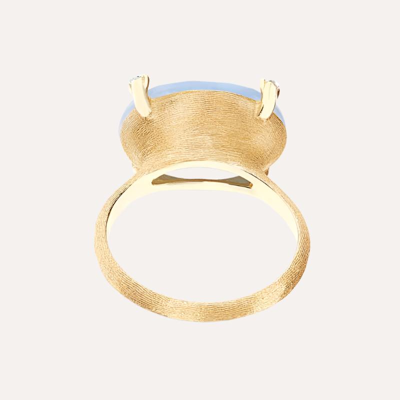 Nanis Ipanema Aquamarine Gold Ring with Diamond Detail - Orsini Jewellers