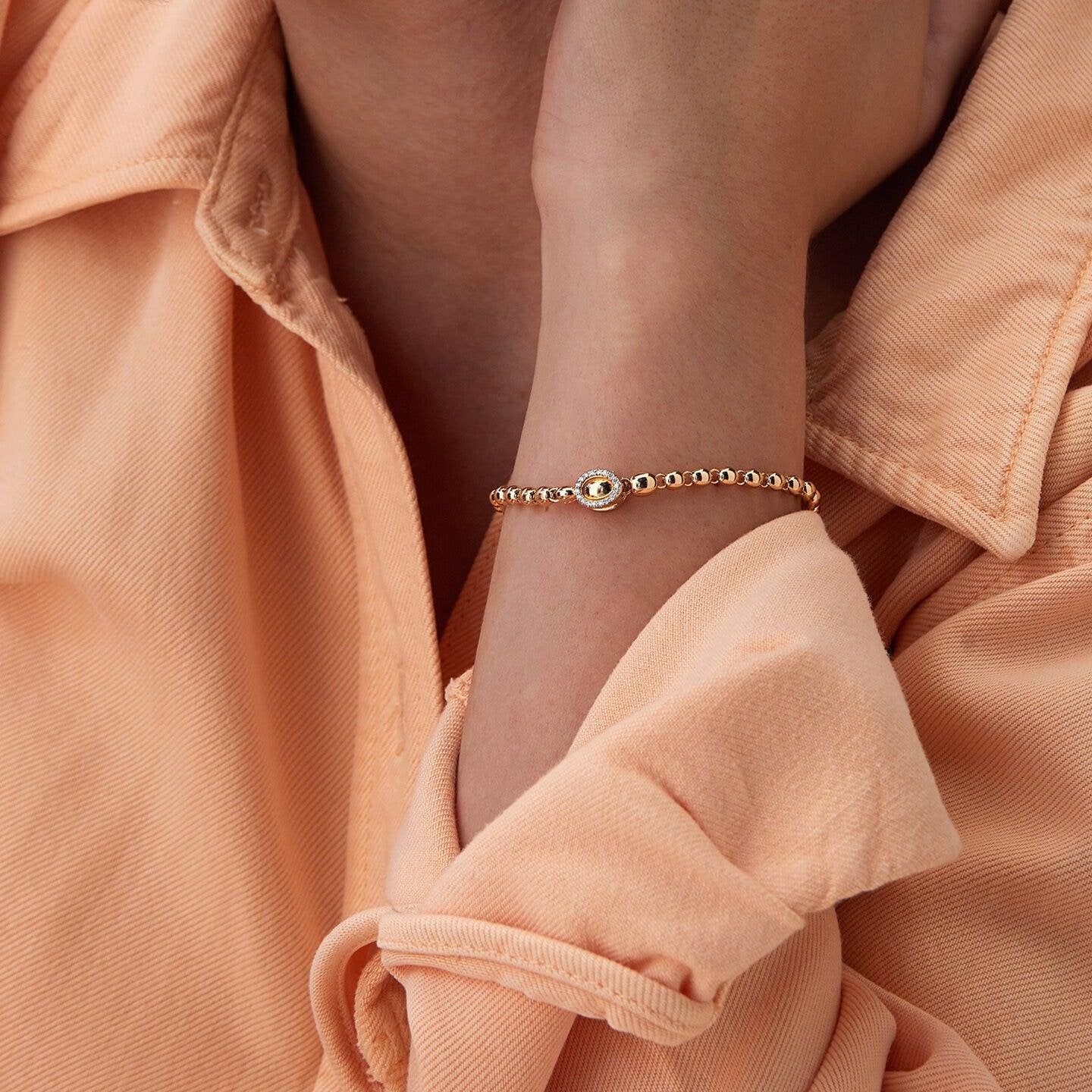Nanis Ivy Rose Gold Boules and Diamonds Bracelet - Orsini Jewellers