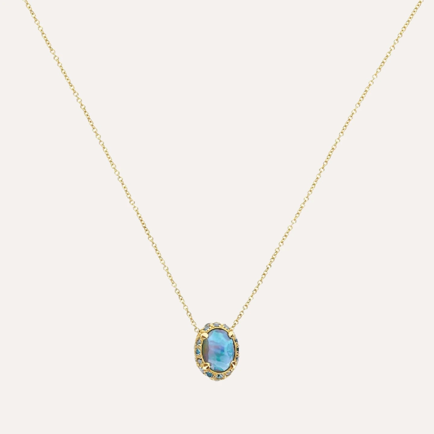 Nanis Reverse Blue Diamonds, Swiss Blue Topaz, Green Sapphires and London Blue Topaz Reversible Necklace - Orsini Jewellers