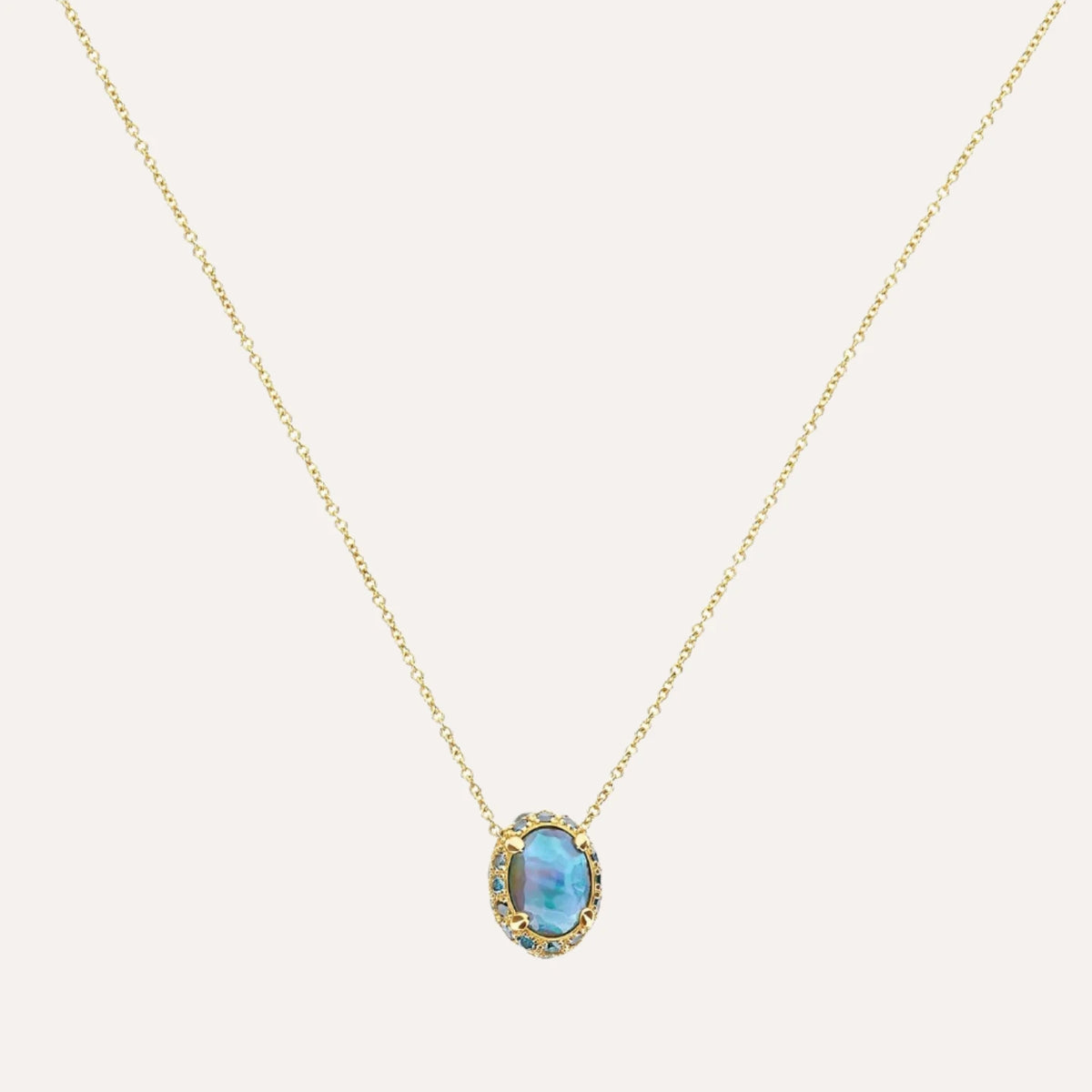 Nanis Reverse Blue Diamonds, Swiss Blue Topaz, Green Sapphires and London Blue Topaz Reversible Necklace - Orsini Jewellers