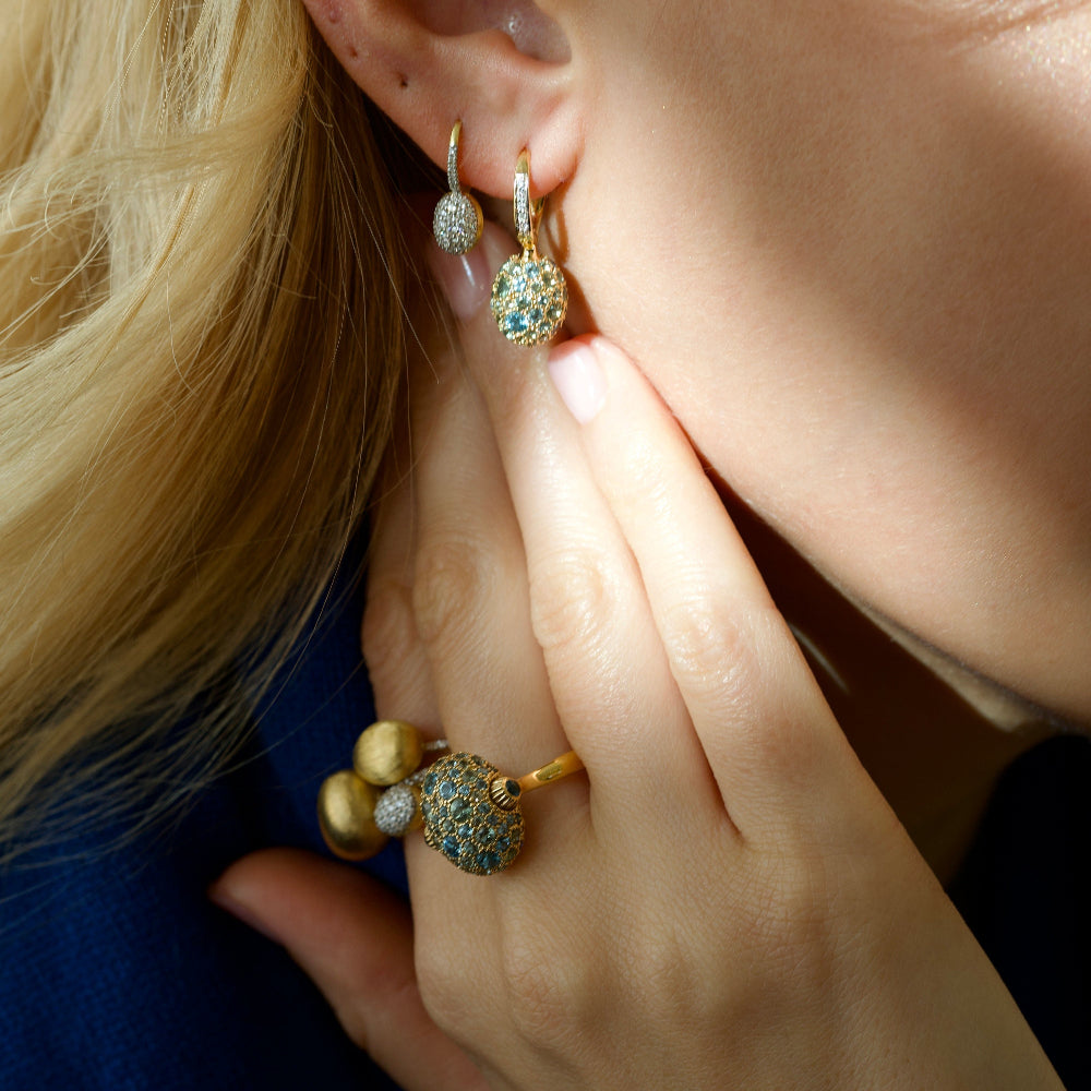 blue gemstone reversible rings handmade in italy