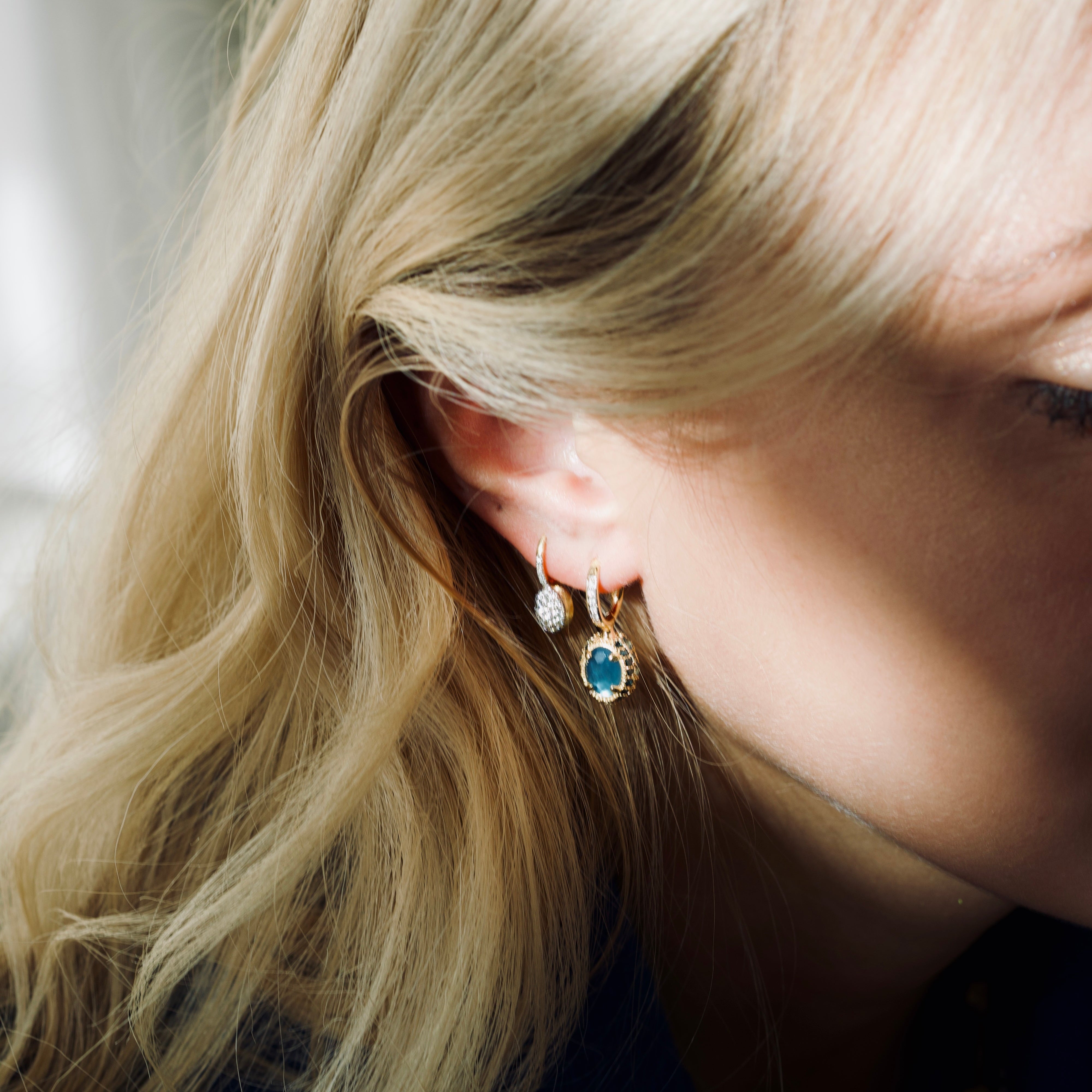 nanis blue gemstone reversible earrings at orsini