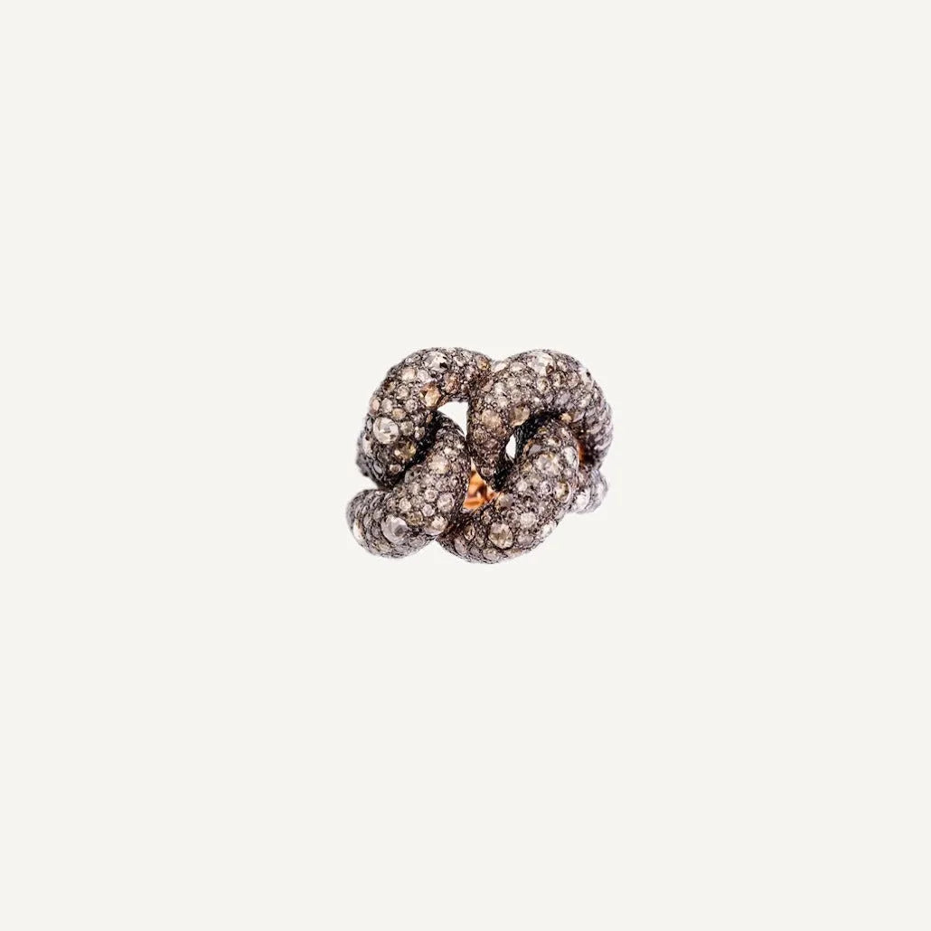 Pomellato Catene Ring in 18k Rose Gold with Brown Diamonds - Orsini Jewellers