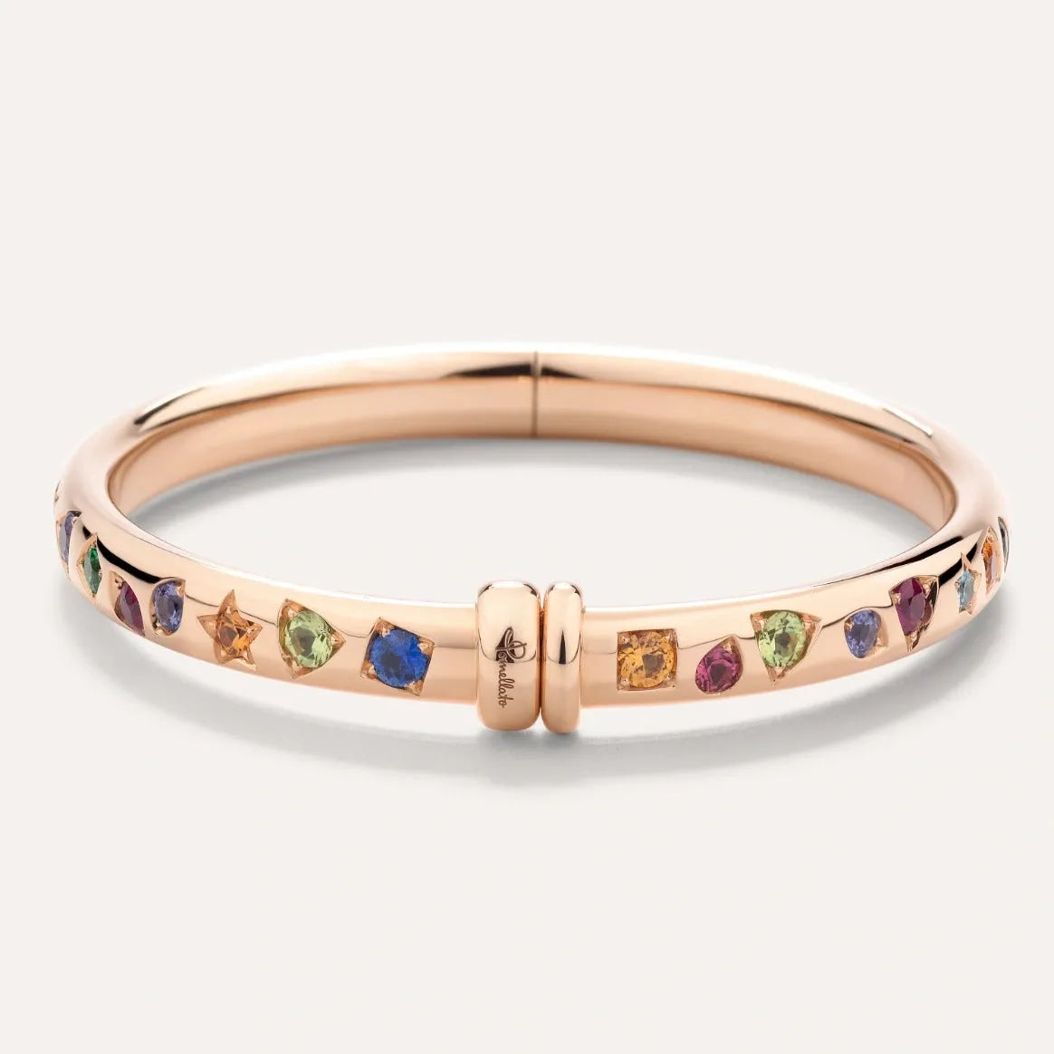 Pomellato Iconica Bangle in 18k Rose Gold with Coloured Gemstones - Orsini Jewellers