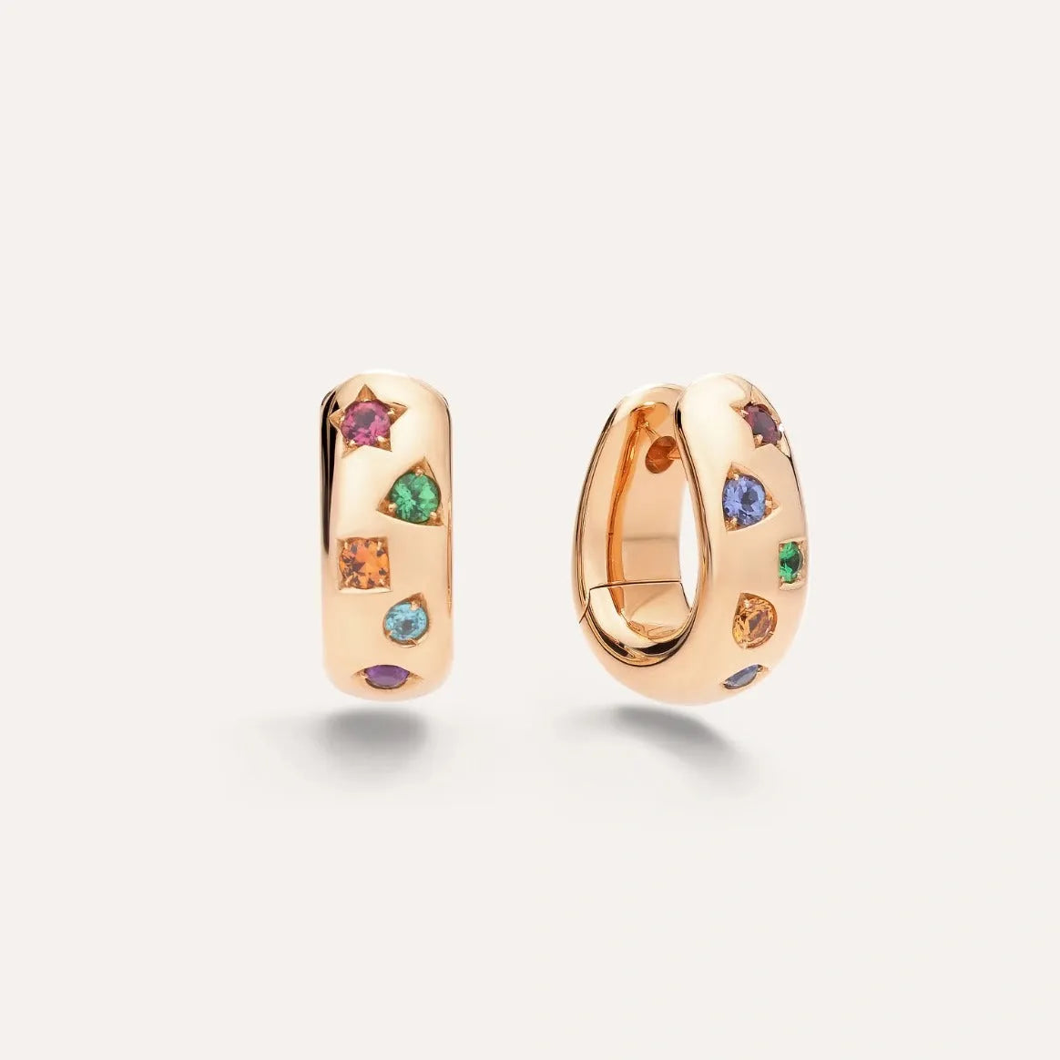 Pomellato Iconica Earrings in 18k Rose Gold with Coloured Gemstones - Orsini Jewellers