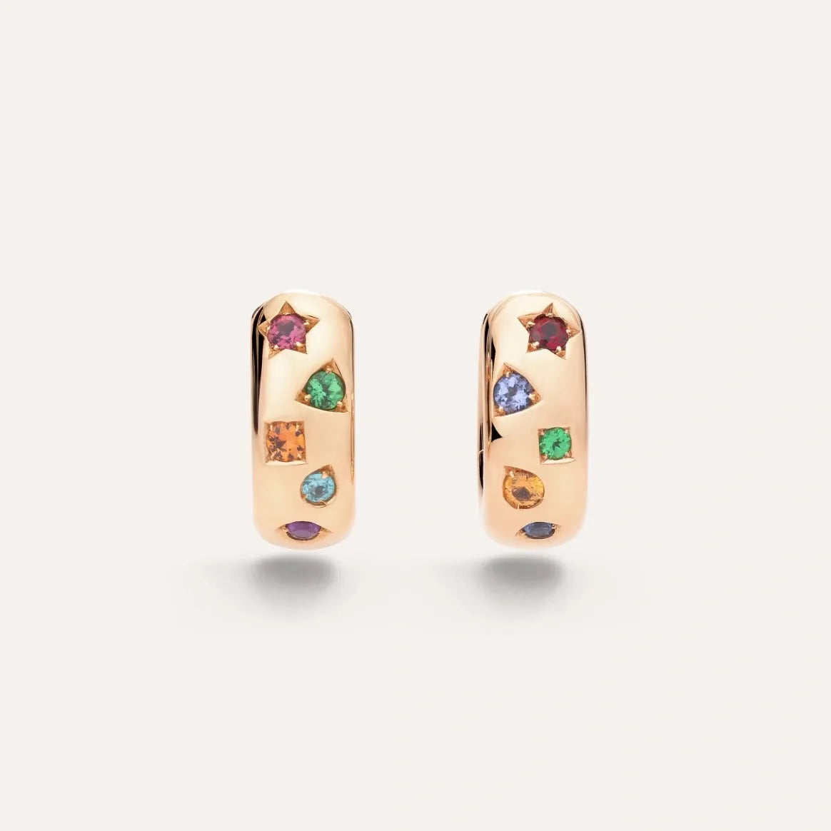 Pomellato Iconica Earrings in 18k Rose Gold with Coloured Gemstones - Orsini Jewellers