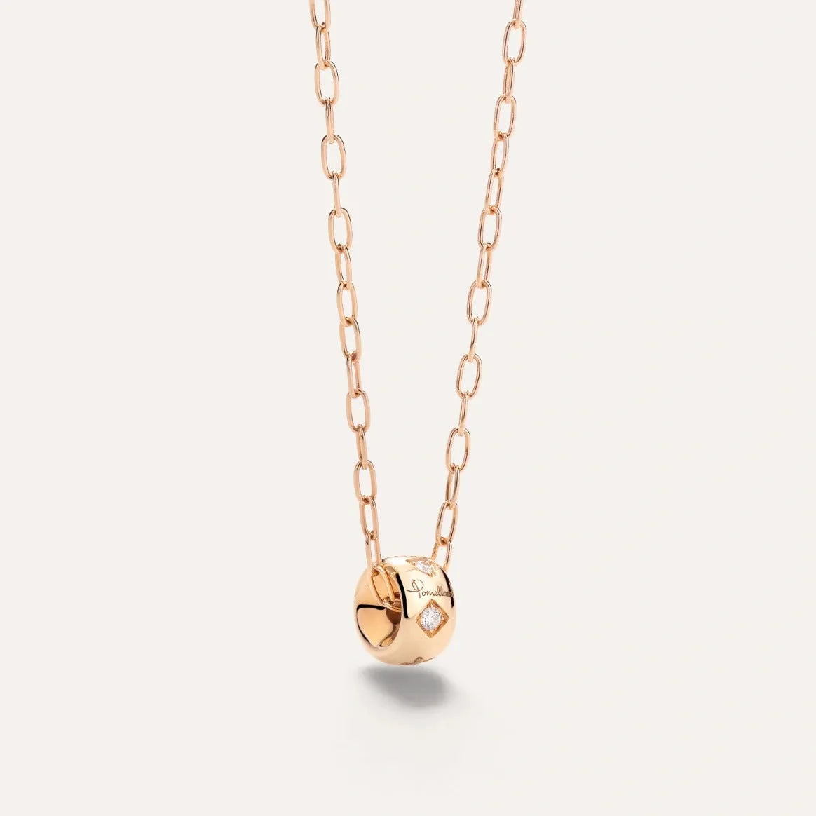 Pomellato Iconica Pendant with Chain in 18k Rose Gold with Diamonds - Orsini Jewellers