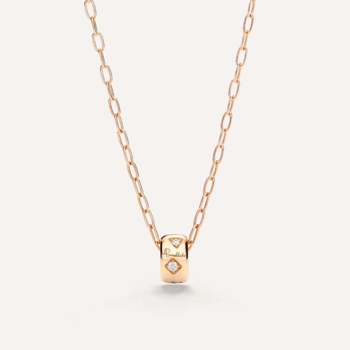 Pomellato Iconica Pendant with Chain in 18k Rose Gold with Diamonds - Orsini Jewellers