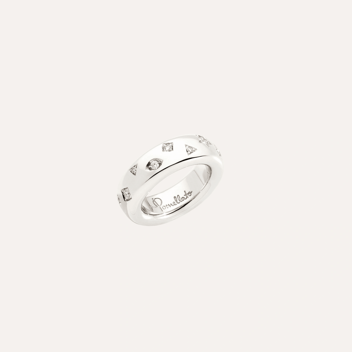 Pomellato Iconica Ring in 18k Rhodium-plated White Gold with Diamonds - Orsini Jewellers