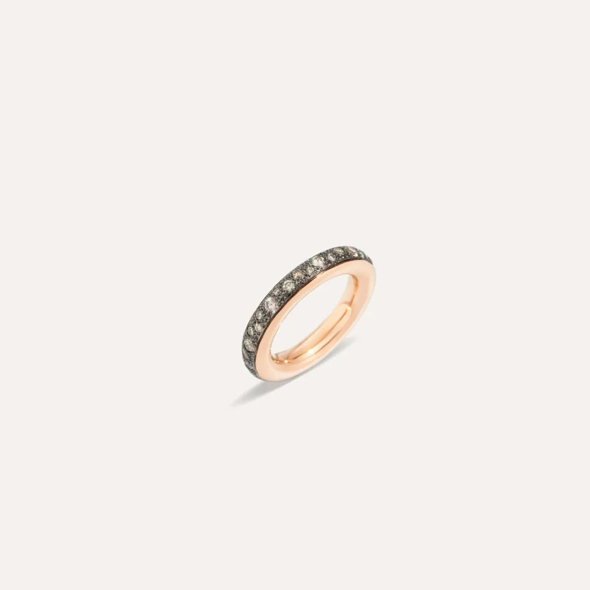 Pomellato Iconica Ring in 18k Rose Gold with Pave Brown Diamonds - Orsini Jewellers