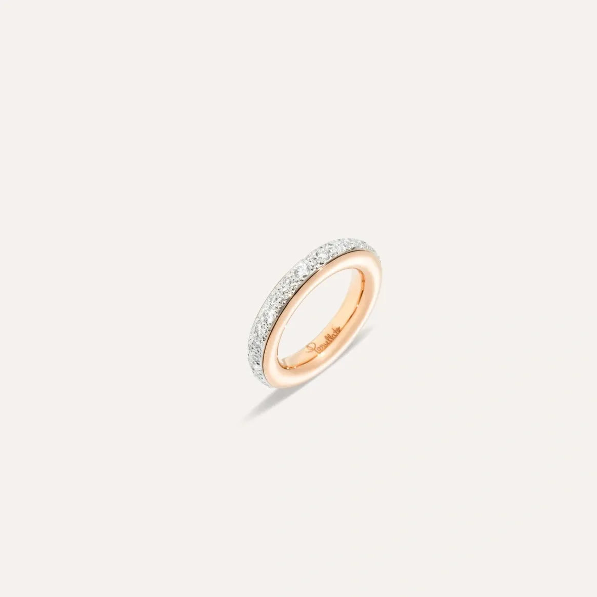 Pomellato Iconica Ring in 18k Rose Gold with Pave Diamonds - Orsini Jewellers
