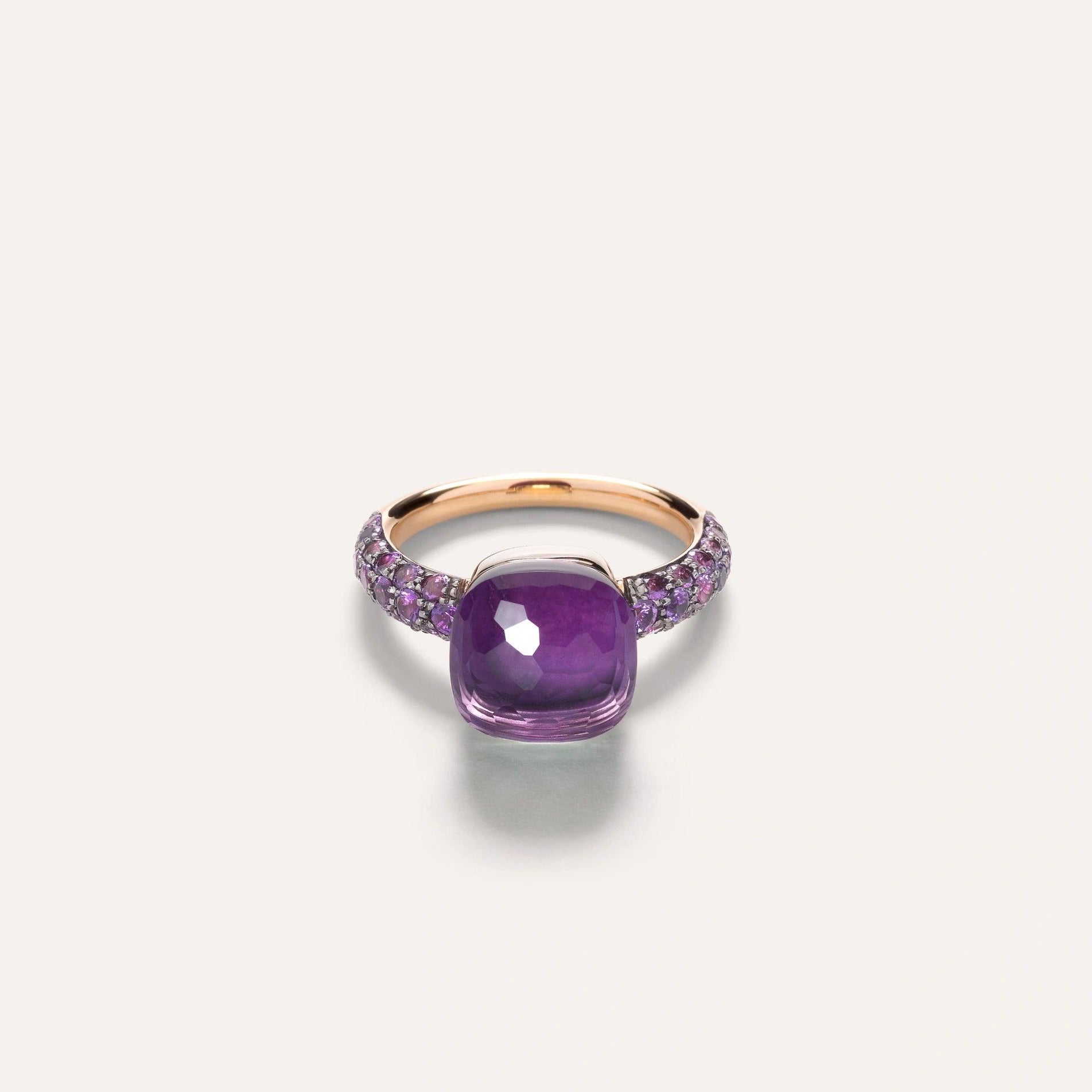 Pomellato Nudo Classic Ring 18k Gold Amethyst, Jade & Amethyst Pave - Orsini Jewellers