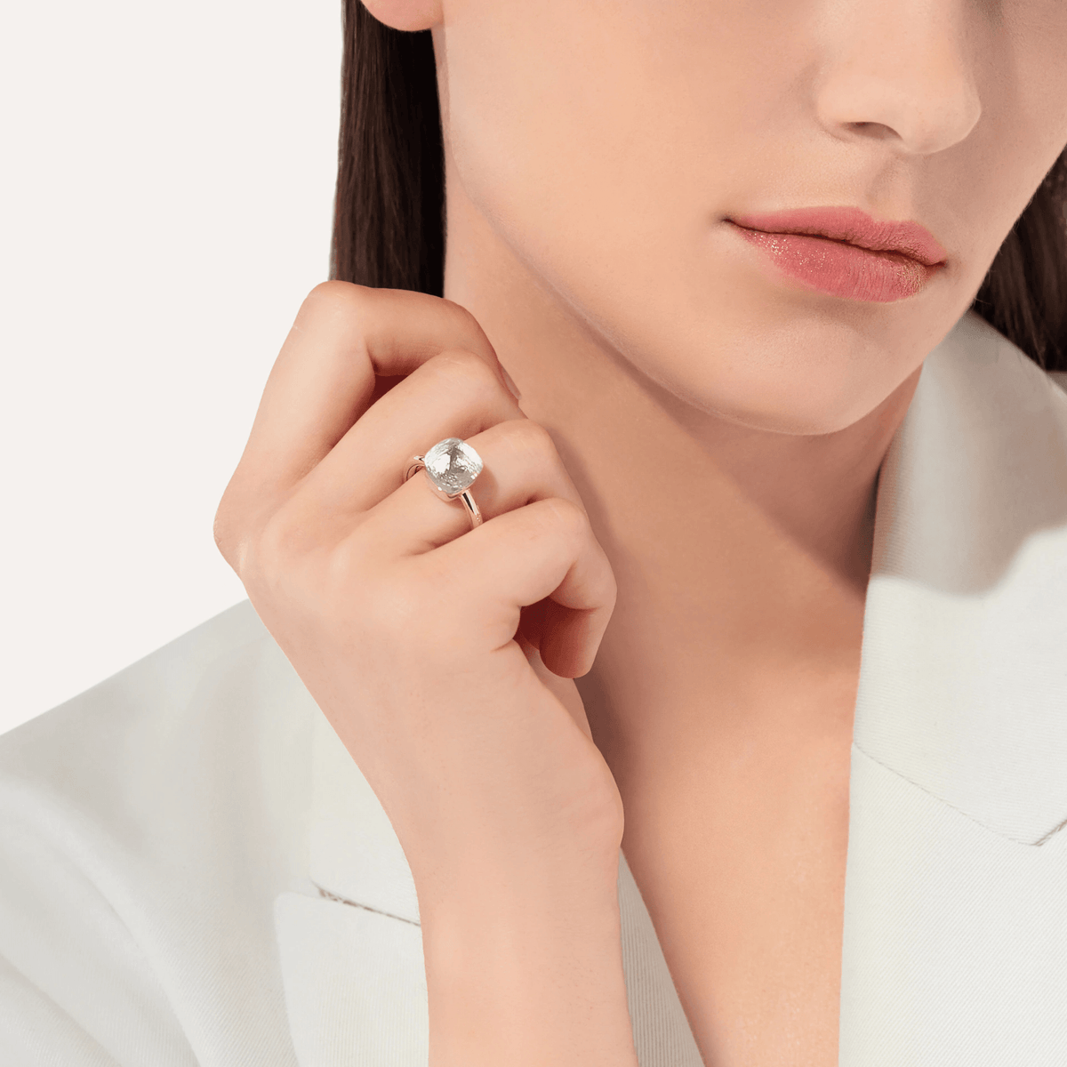 Pomellato Nudo Classic Ring 18k Gold with White Topaz - Orsini Jewellers