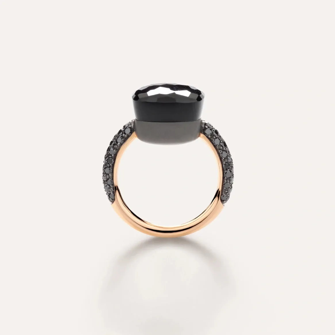 Pomellato Nudo Maxi Ring 18k Gold with Obsidian and Black Diamonds - Orsini Jewellers
