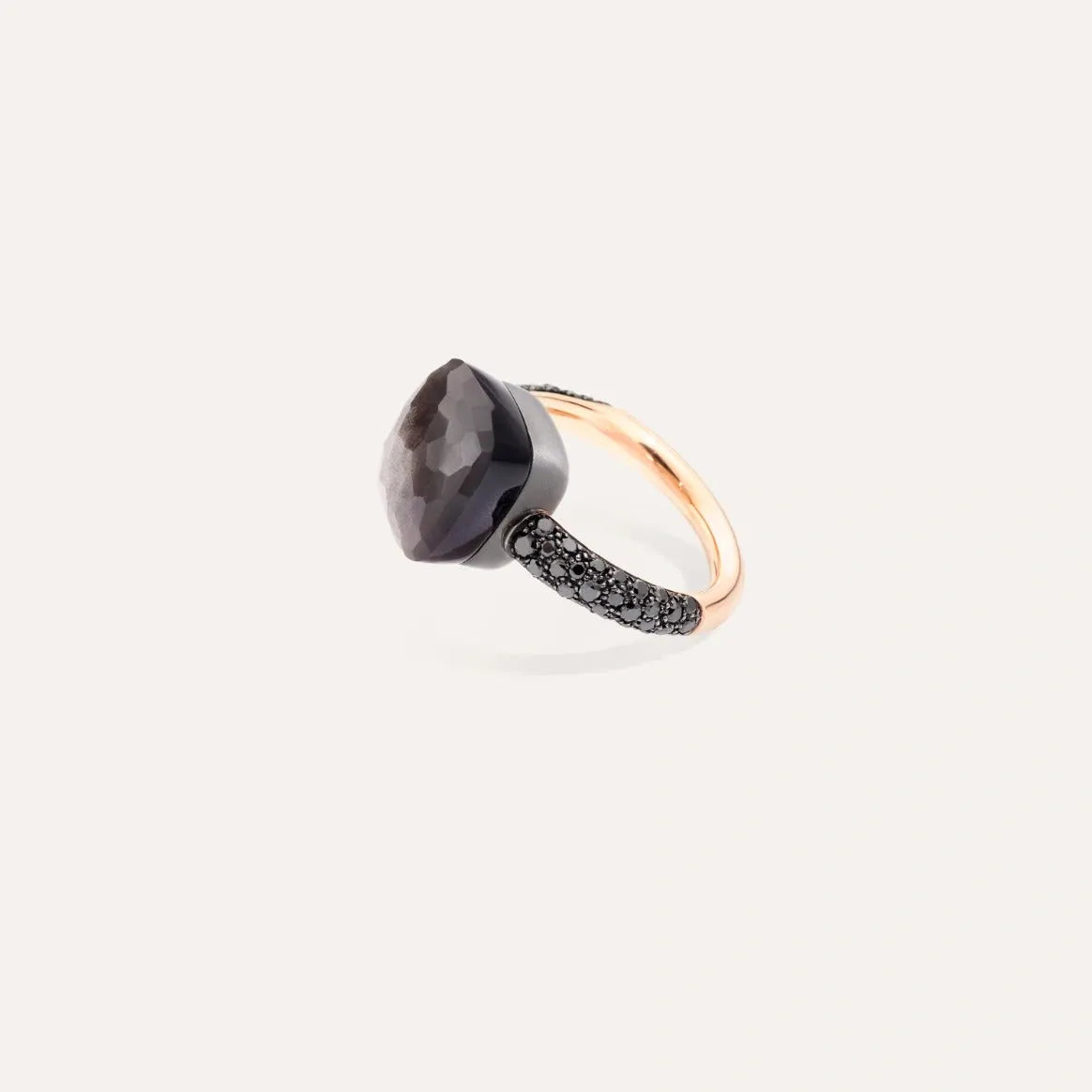 Pomellato Nudo Maxi Ring 18k Gold with Obsidian and Black Diamonds - Orsini Jewellers