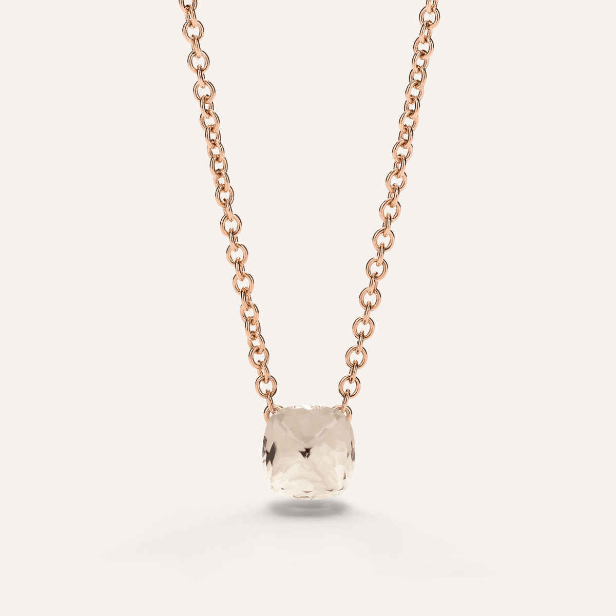 Pomellato Nudo Necklace with Petit Pendant, 18k Gold with White Topaz - Orsini Jewellers