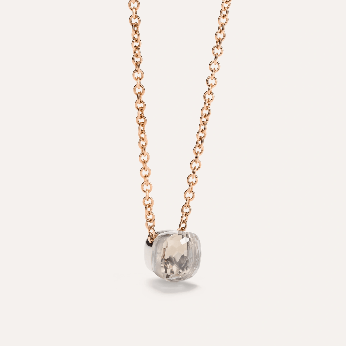 Pomellato Nudo Necklace with Petit Pendant, 18k Gold with White Topaz - Orsini Jewellers