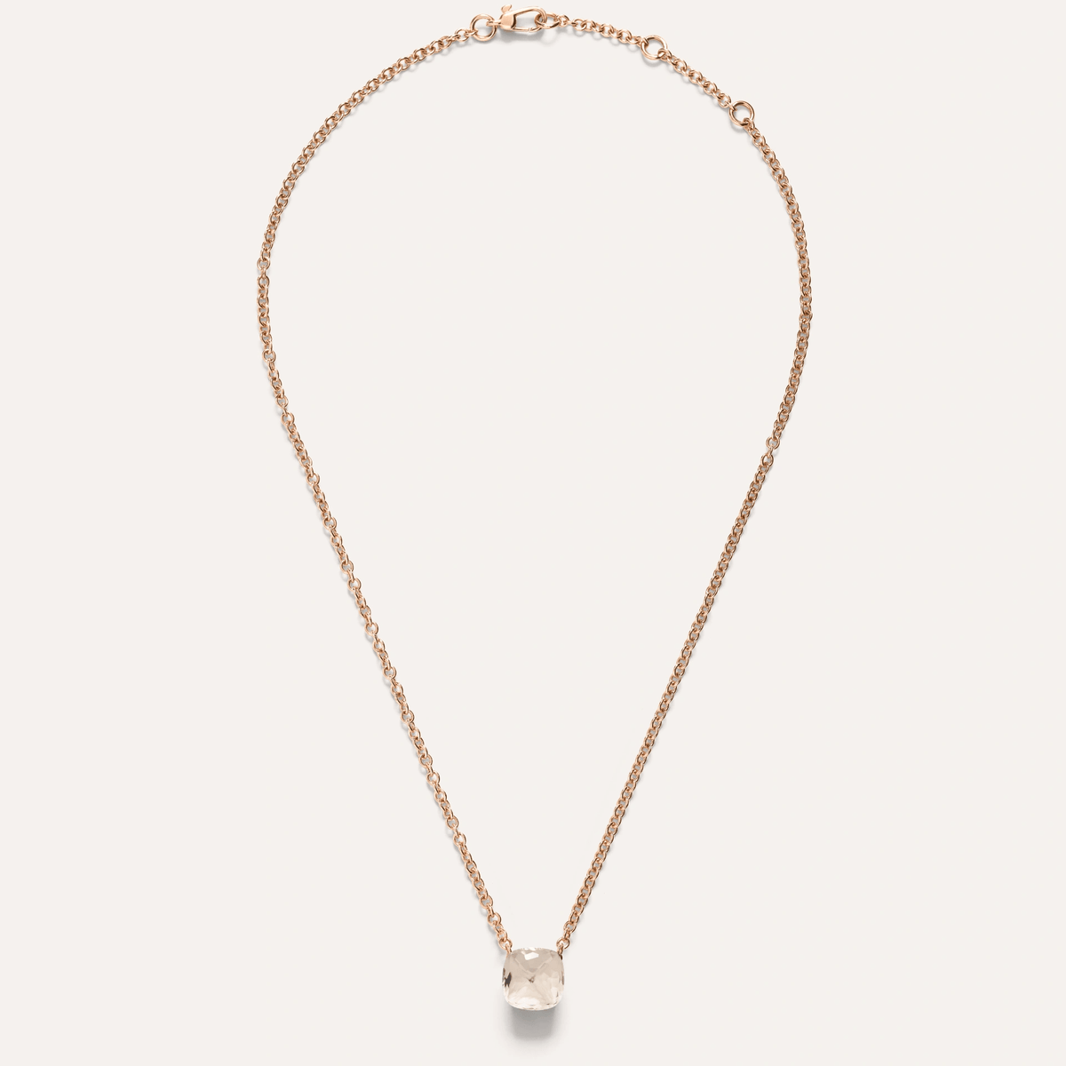 Pomellato Nudo Necklace with Petit Pendant, 18k Gold with White Topaz - Orsini Jewellers