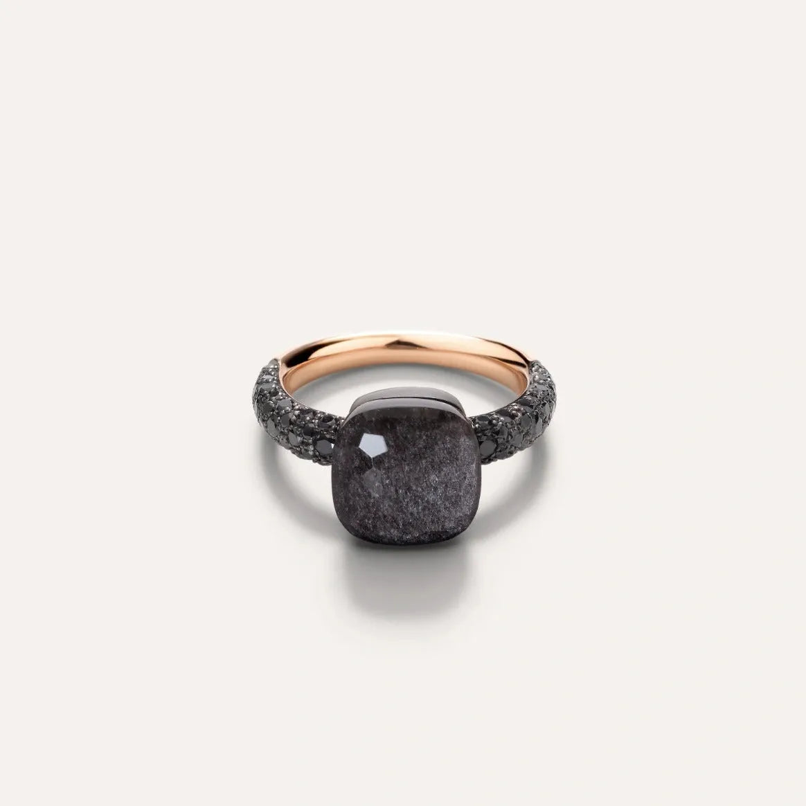 Pomellato Nudo Ring 18k Gold with Obsidian and Black Diamonds - Orsini Jewellers