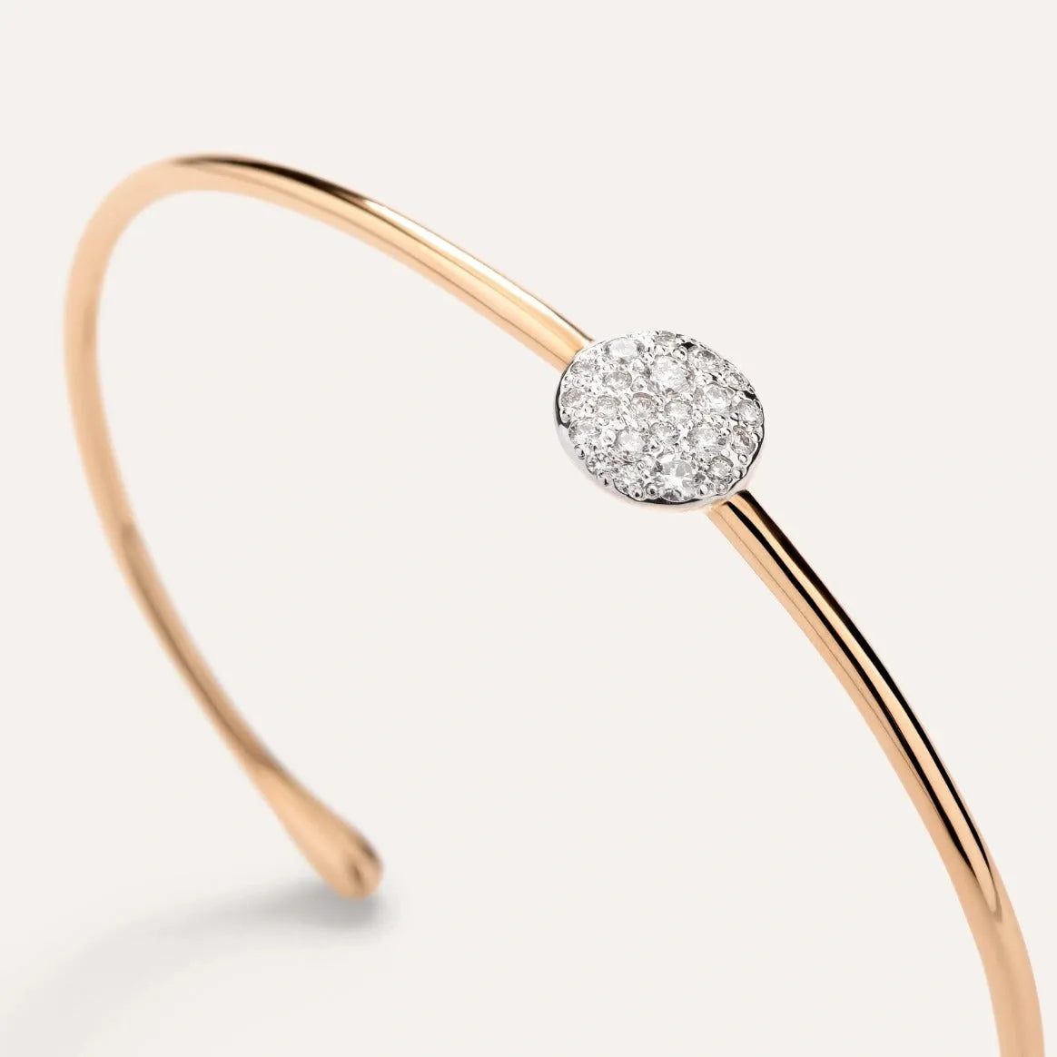 Pomellato Sabbia Bangle in 18k Rose Gold with Diamonds - Orsini Jewellers