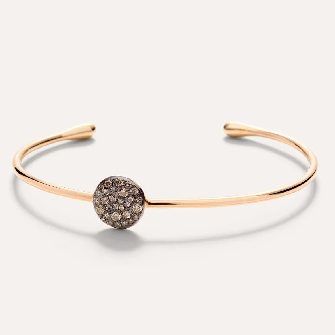 Pomellato Sabbia Bangle in 18k Rose Gold with Pave Brown Diamonds - Orsini Jewellers