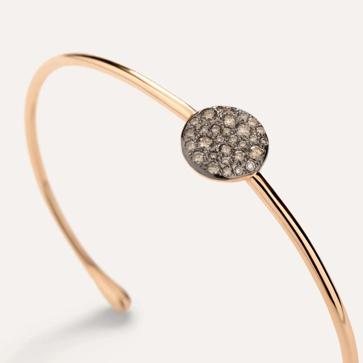 Pomellato Sabbia Bangle in 18k Rose Gold with Pave Brown Diamonds - Orsini Jewellers