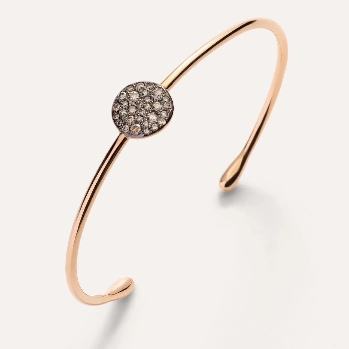 Pomellato Sabbia Bangle in 18k Rose Gold with Pave Brown Diamonds - Orsini Jewellers