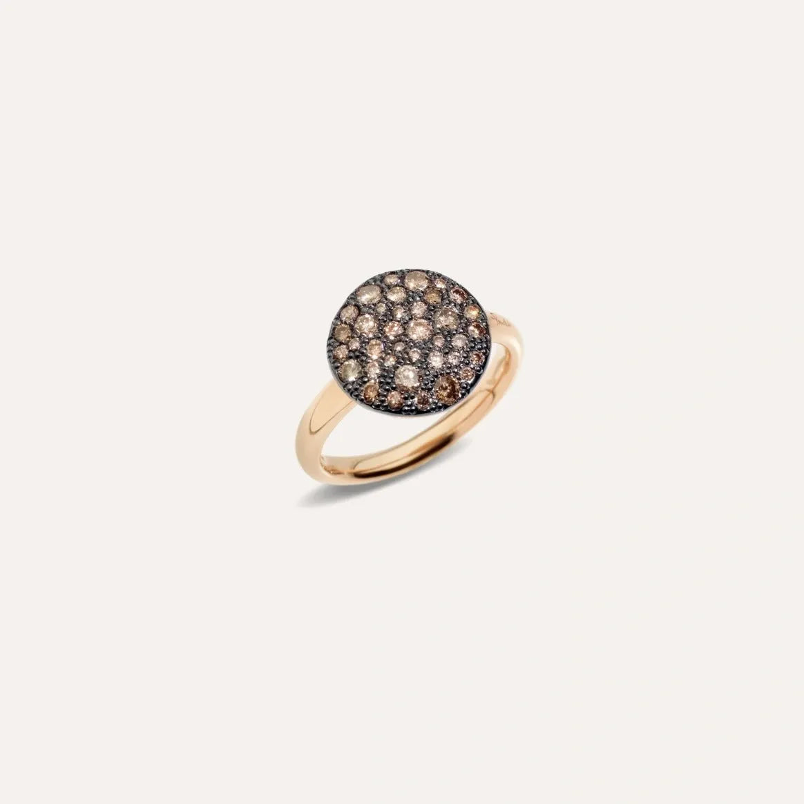 Pomellato Sabbia Ring in 18k Rose Gold with Brown Diamonds large - Orsini Jewellers