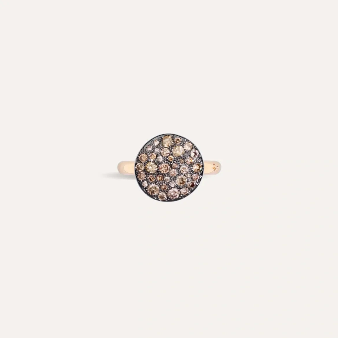 Pomellato Sabbia Ring in 18k Rose Gold with Brown Diamonds large - Orsini Jewellers